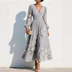 Finloe Belted Leaf Floral Print Maxi Dress