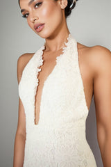 Yaric Halter Backless Cake Maxi Dress