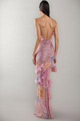 Wynan Floral Frill Sleeveless Maxi Dress