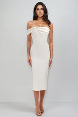 Alora Open Shoulder Bandage Midi Dress
