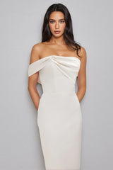 Alora Open Shoulder Bandage Midi Dress