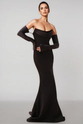 Justa One Shoulder Long Sleeve Maxi Dress