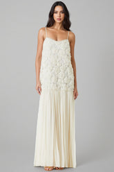 Pietro Three-Dimensional Rose Chiffon Maxi Dress