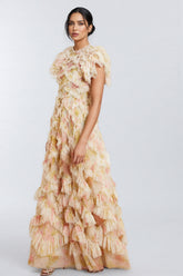 Alden Embroidered Printed Sleeveless Maxi Dress