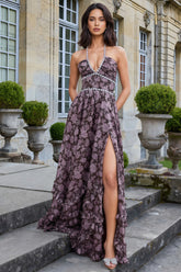 Winont Printed Sleeveless Beaded Maxi Dress