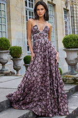 Winont Printed Sleeveless Beaded Maxi Dress