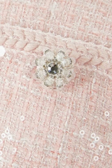 Andrea Pink Boucle Belted Midi Dress Set