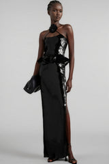 Hadley Sequined Tulle Puff Maxi Dress