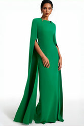 Rinae Green Extra Long Sleeve Maxi Dress