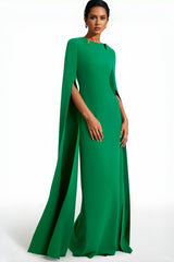 Rinae Green Extra Long Sleeve Maxi Dress