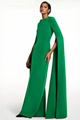Rinae Green Extra Long Sleeve Maxi Dress