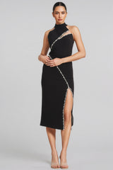 Salemse Diamante Split Midi Dress