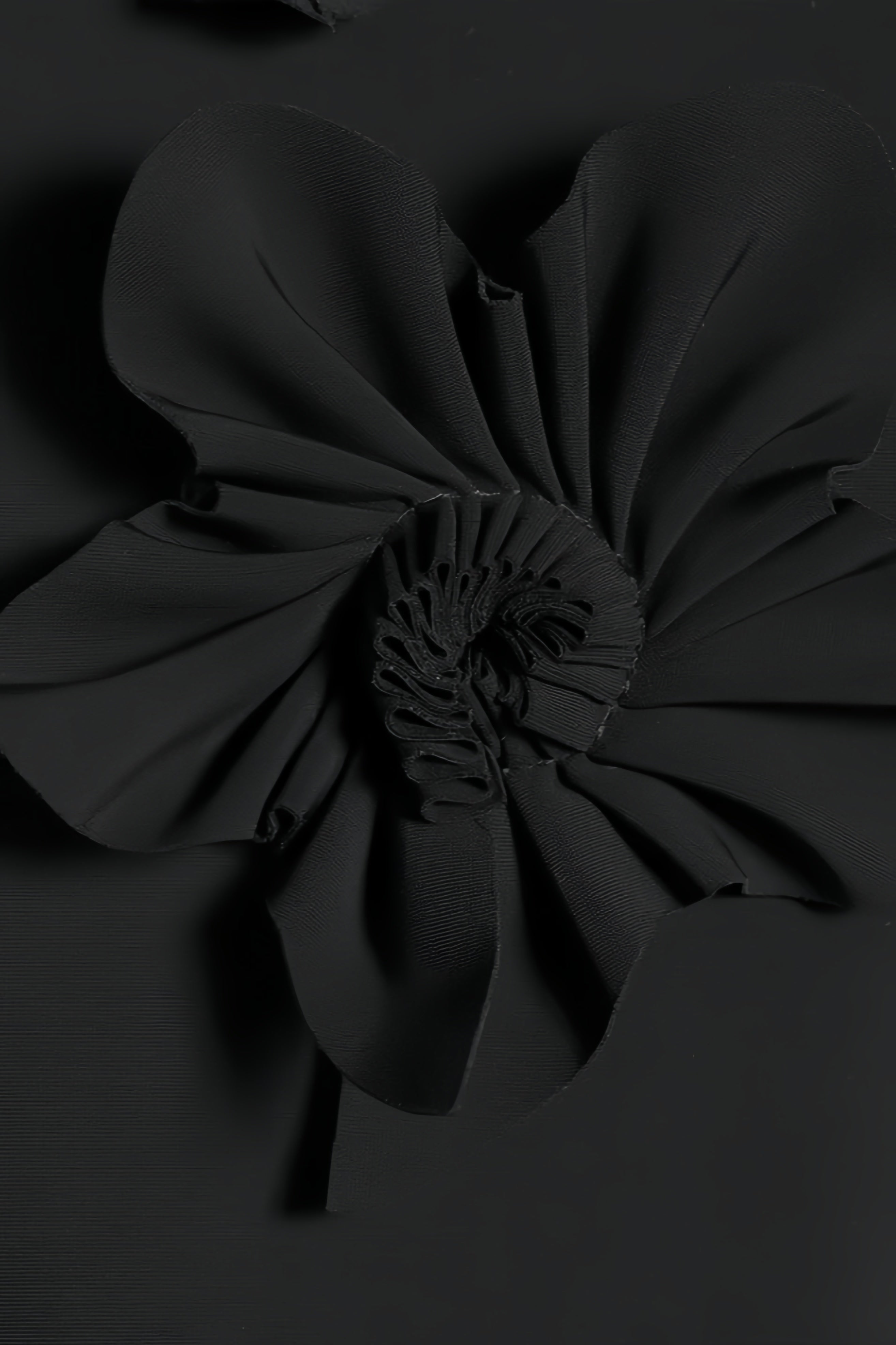 Daphne 3D Floral High Neck Sleeveless Maxi Dress-Black