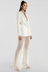 Kari 3D Flower Pearl Blazer