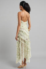 Kaira Floral Print Chiffon Maxi Dress