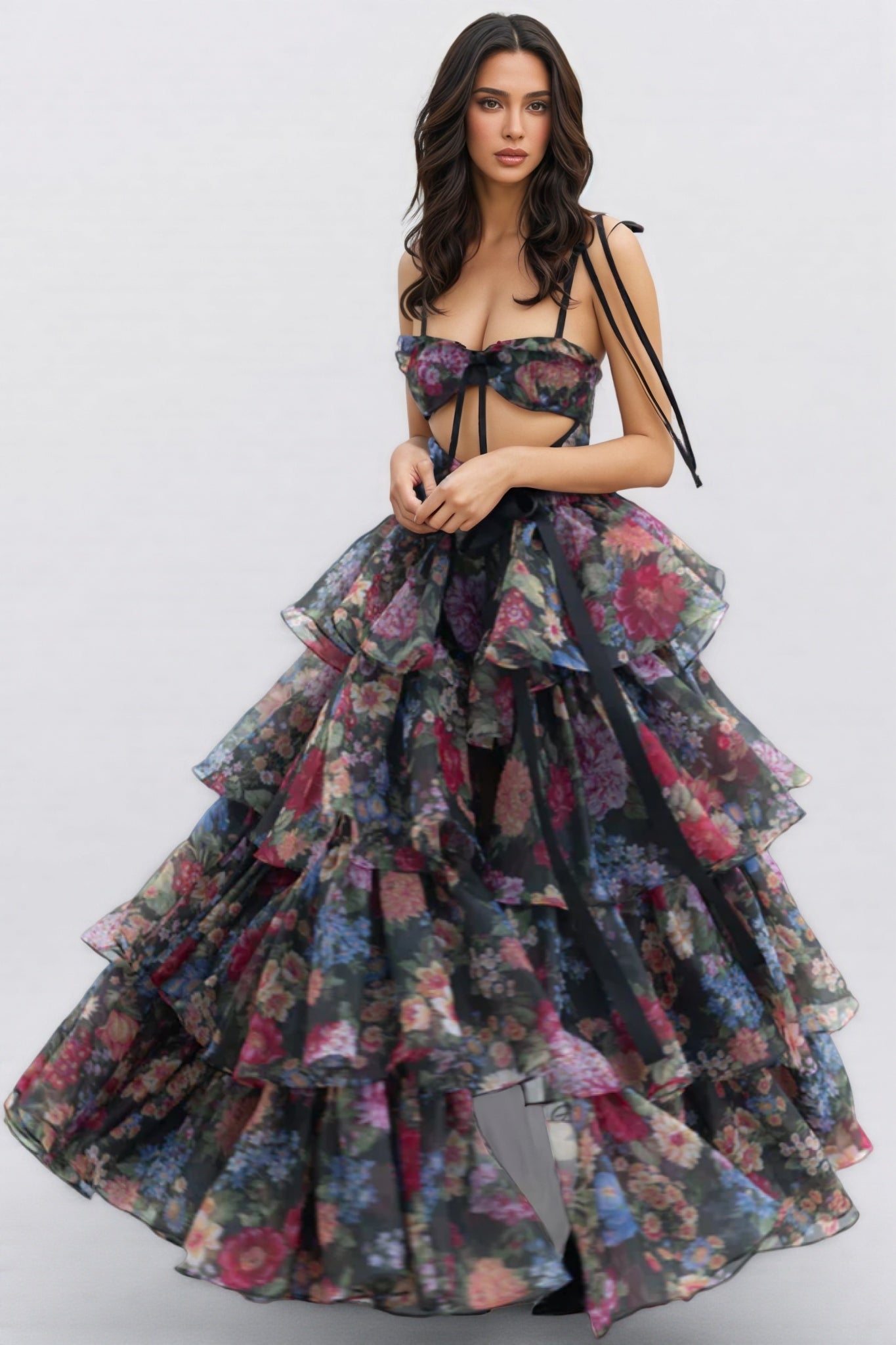 Jary Strapless Floral Maxi Dress