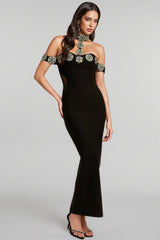 Mona Crystal Bandage Maxi Dress