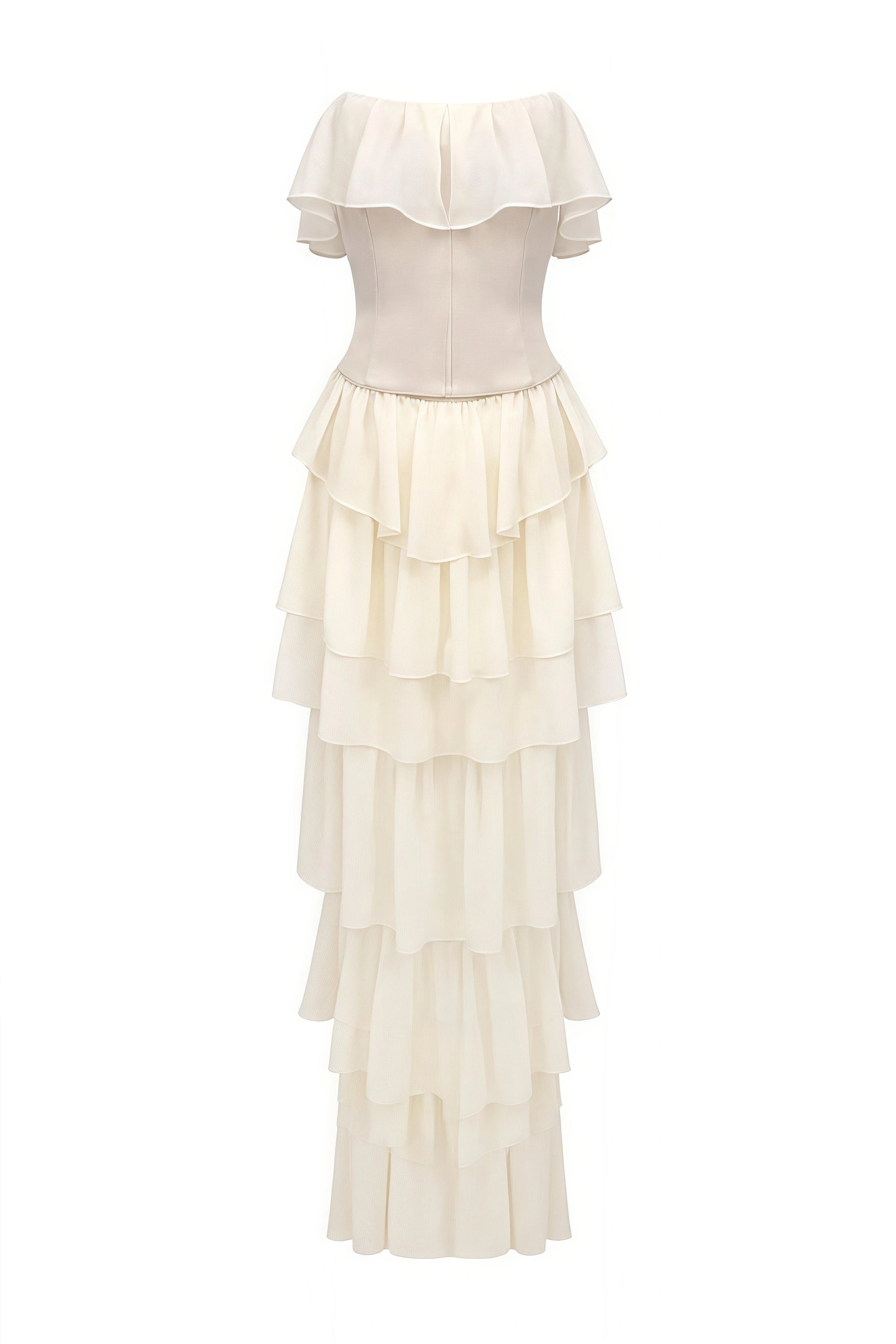 Mirae Apricot Off Shoulder Maxi Dress