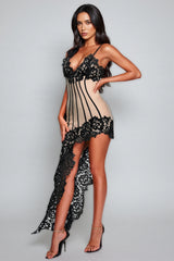 Olivine Lace Bandage Mini Dress