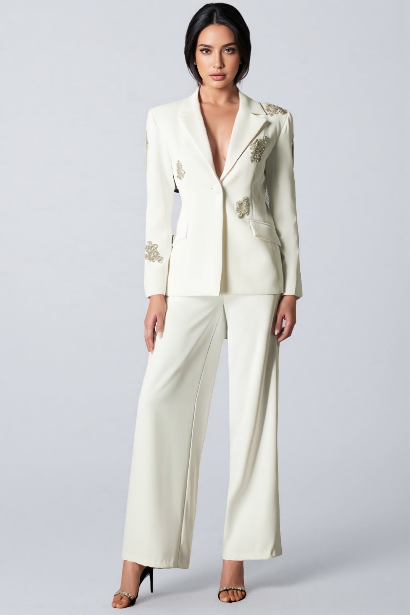 Vena Diamond-Studded Blazer Set