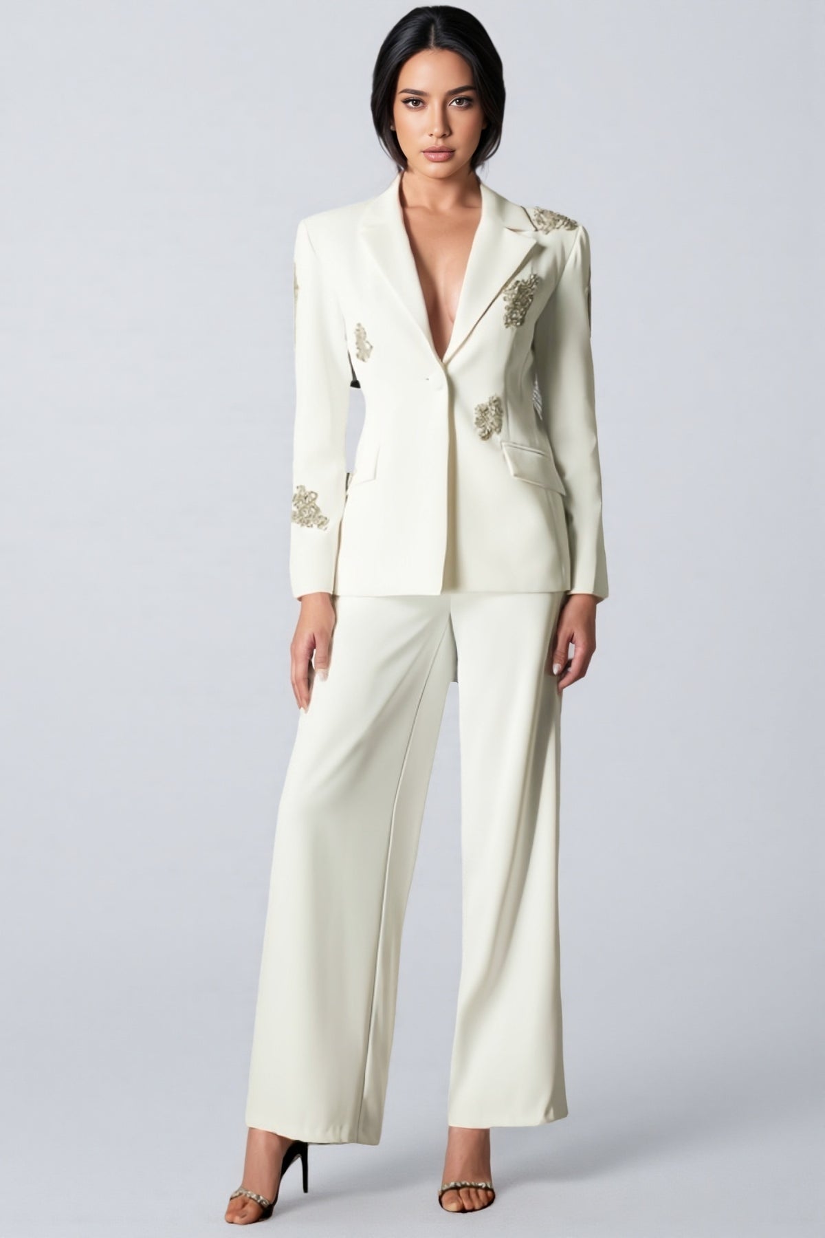 Vena Diamond-Studded Blazer Set