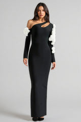 Laila One Shoulder Cutout Slim Bandage Maxi Dress