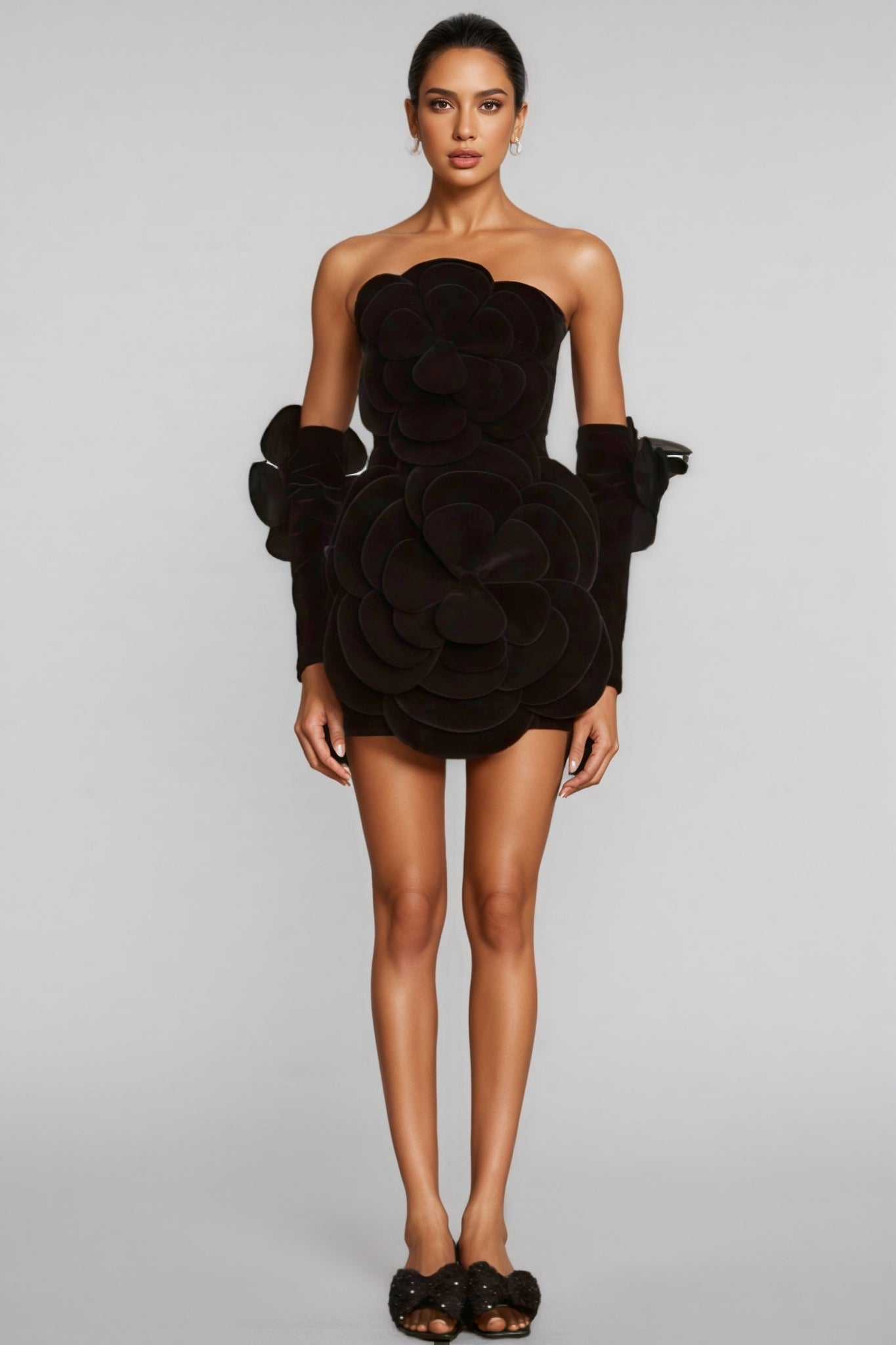 Gwyneira Black Printed Mini Dress