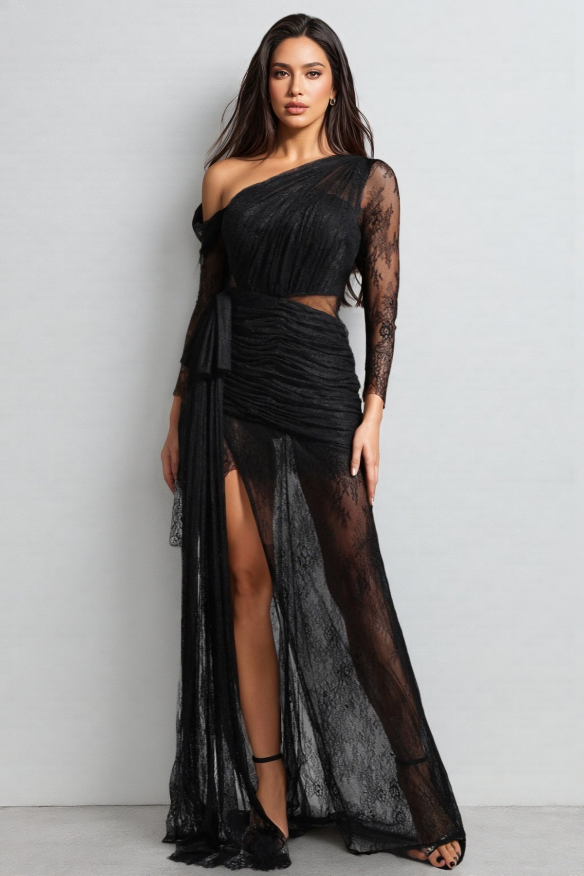Koand One Shoulder Slit Maxi Dress