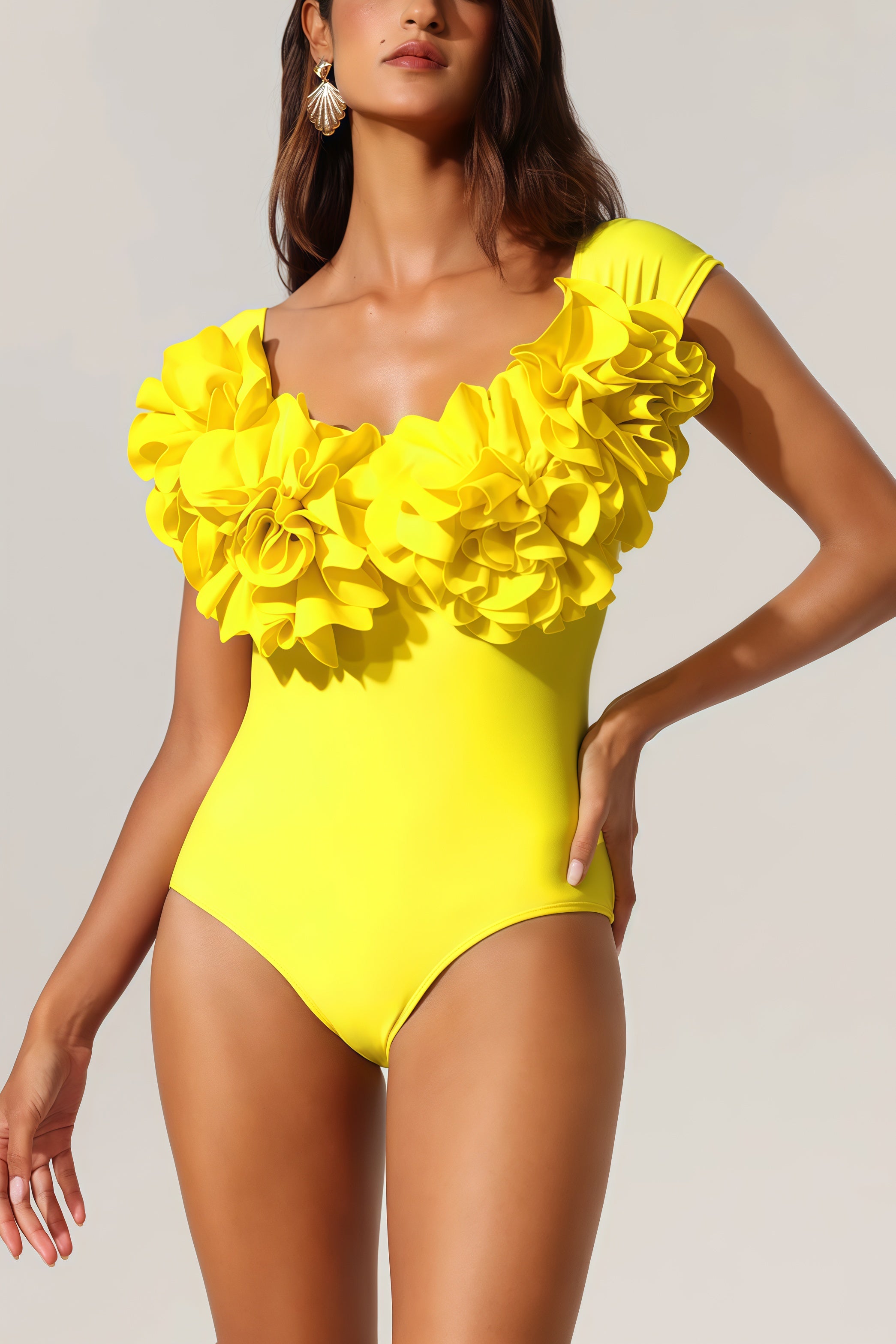 Tulip Off-Shoulder Flowers Maxi Two-Piece Set
