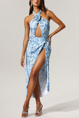 Serena Tulip Floral Printed High Slit Two-Piece Set