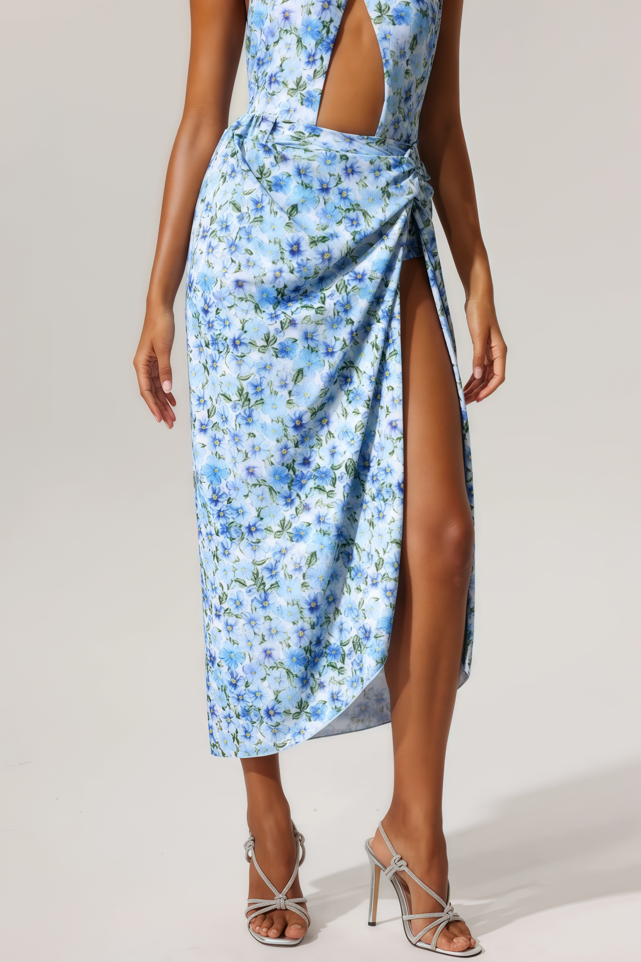 Serena Tulip Floral Printed High Slit Two-Piece Set