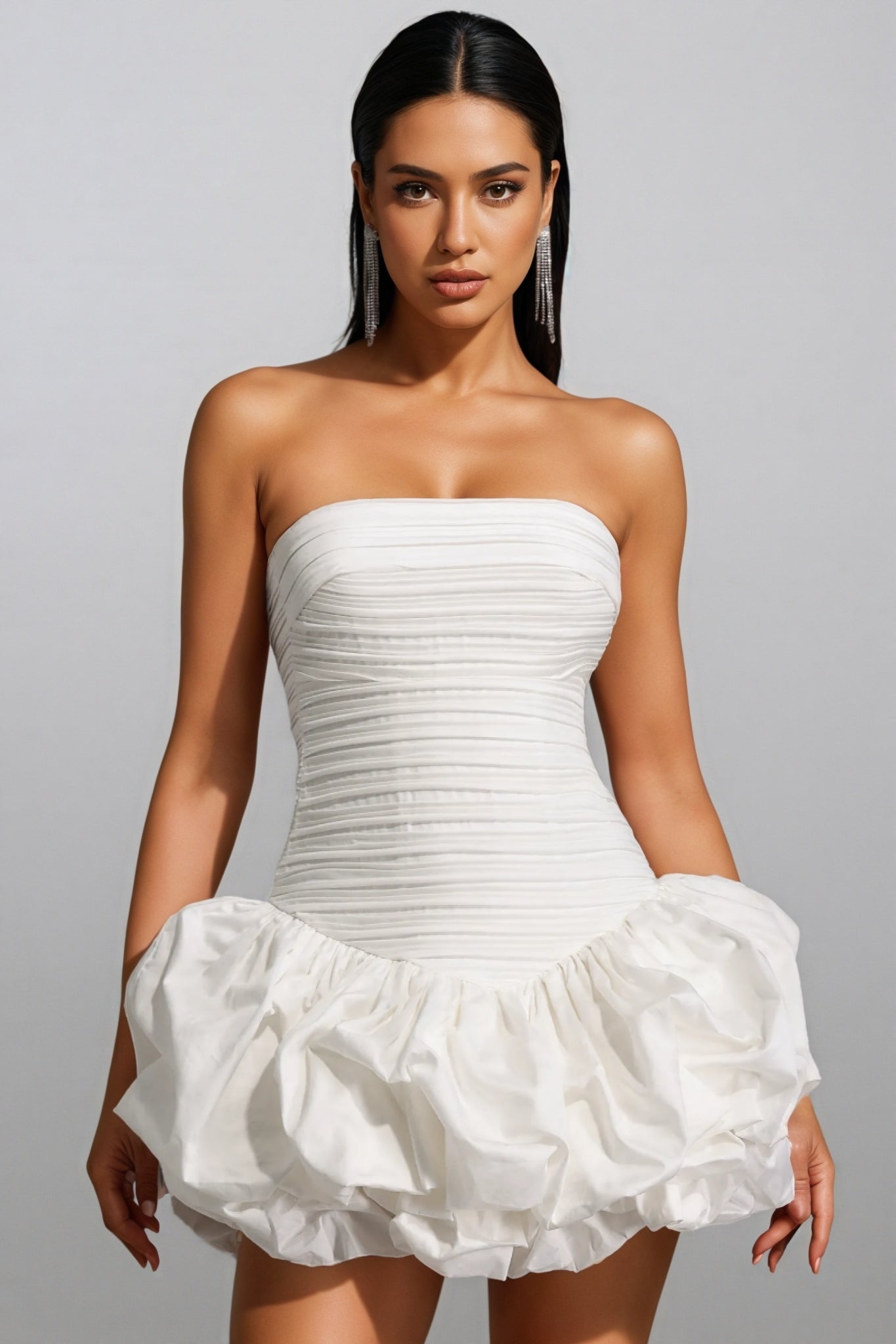 Ambrt Sleeveless Fold Bud Mini Dress