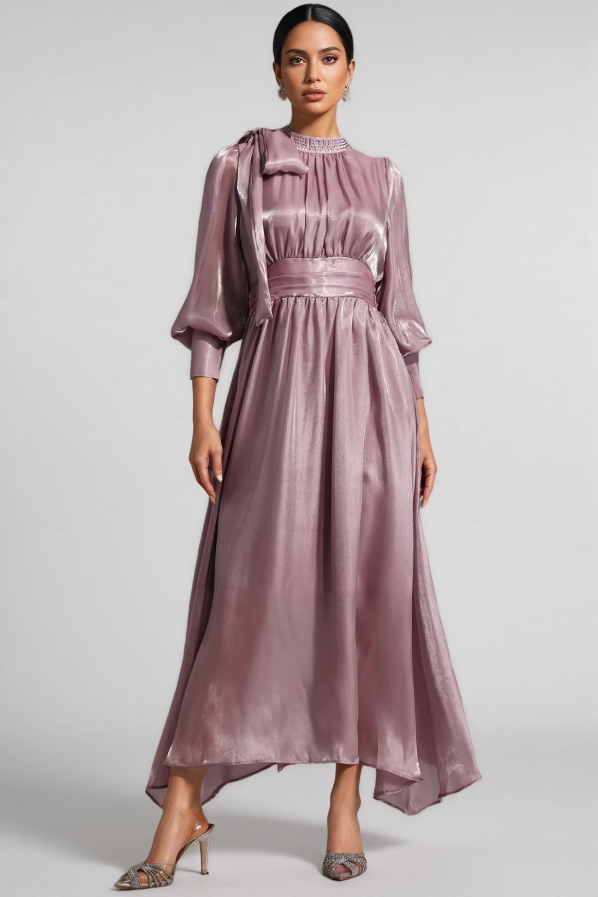 Ronans Lacing Bow Diamond Maxi Dress