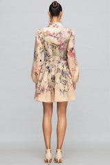 Eliza Single-Breasted Printed Mini Dress