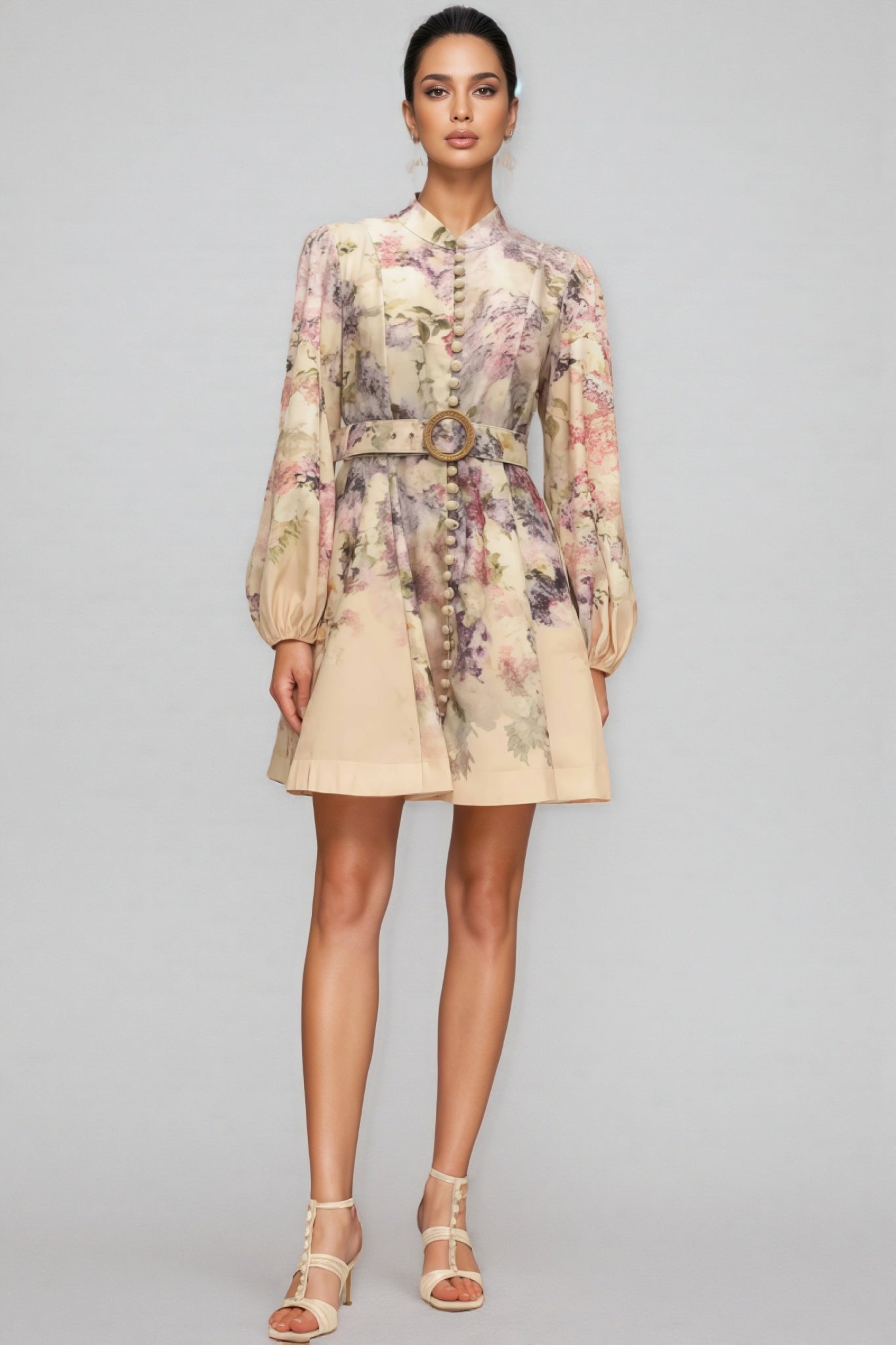 Eliza Single-Breasted Printed Mini Dress