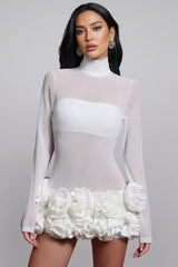 Willia Long Sleeve Flowers Mini Dress
