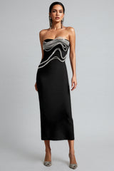 Kynatr Sleeveless Diamond Bandage Maxi Dress