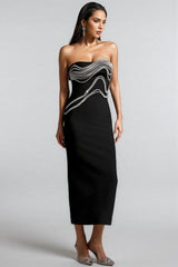 Kynatr Sleeveless Diamond Bandage Maxi Dress