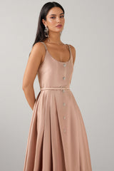 Josia Rhinestone Sleeveless Midi Dress