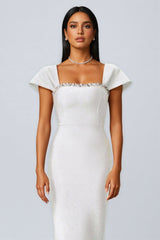 Niall Diamond Bandage White Maxi Dress