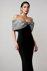 Rydad Bow Diamond Slim Maxi Dress