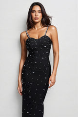 Selenty Sleeveless Diamond Bandage Maxi Dress