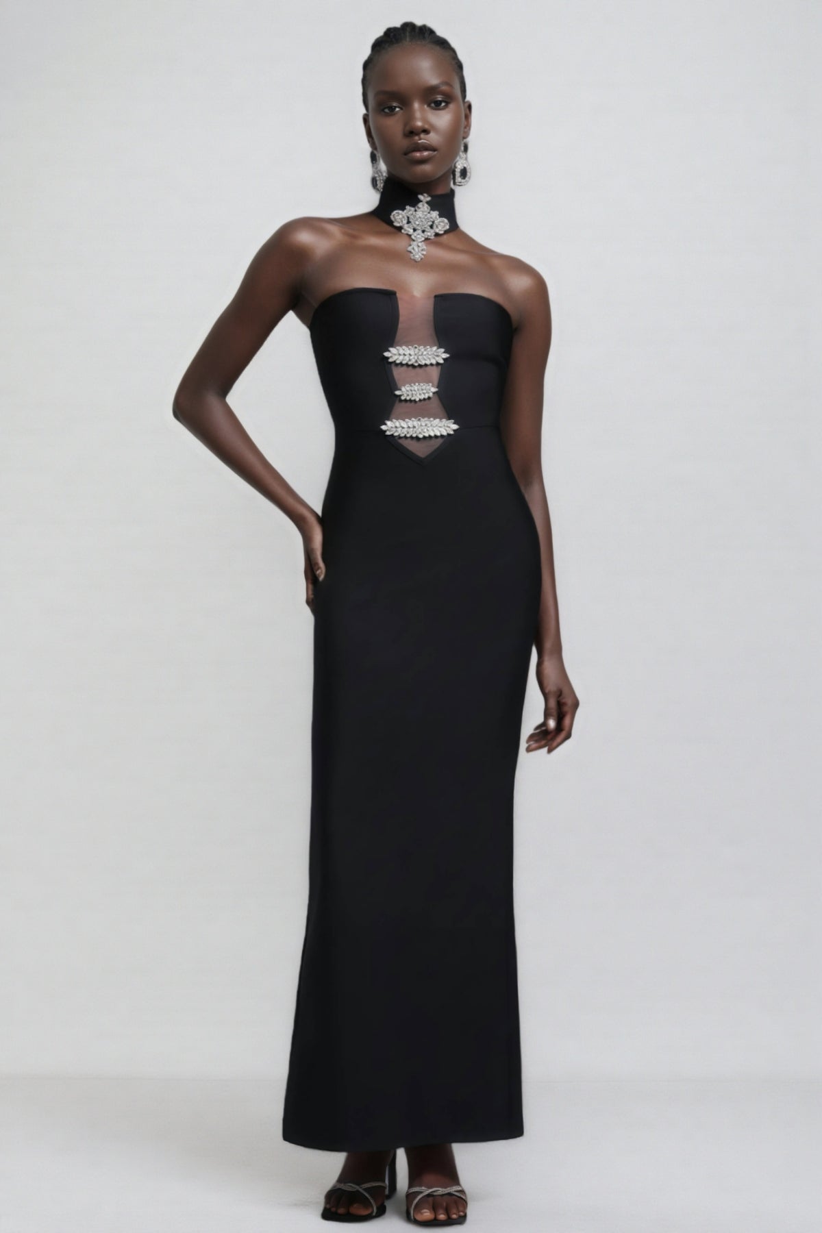 Naysk Rhinestone Bandage Maxi Dress