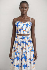 Embet Floral Print Puffy Sleeve Maxi Dress Set