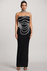 Ereen Sleeveless Diamond Bandage Maxi Dress