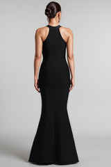 Perley Bandage Halter Fishtail Maxi Dress