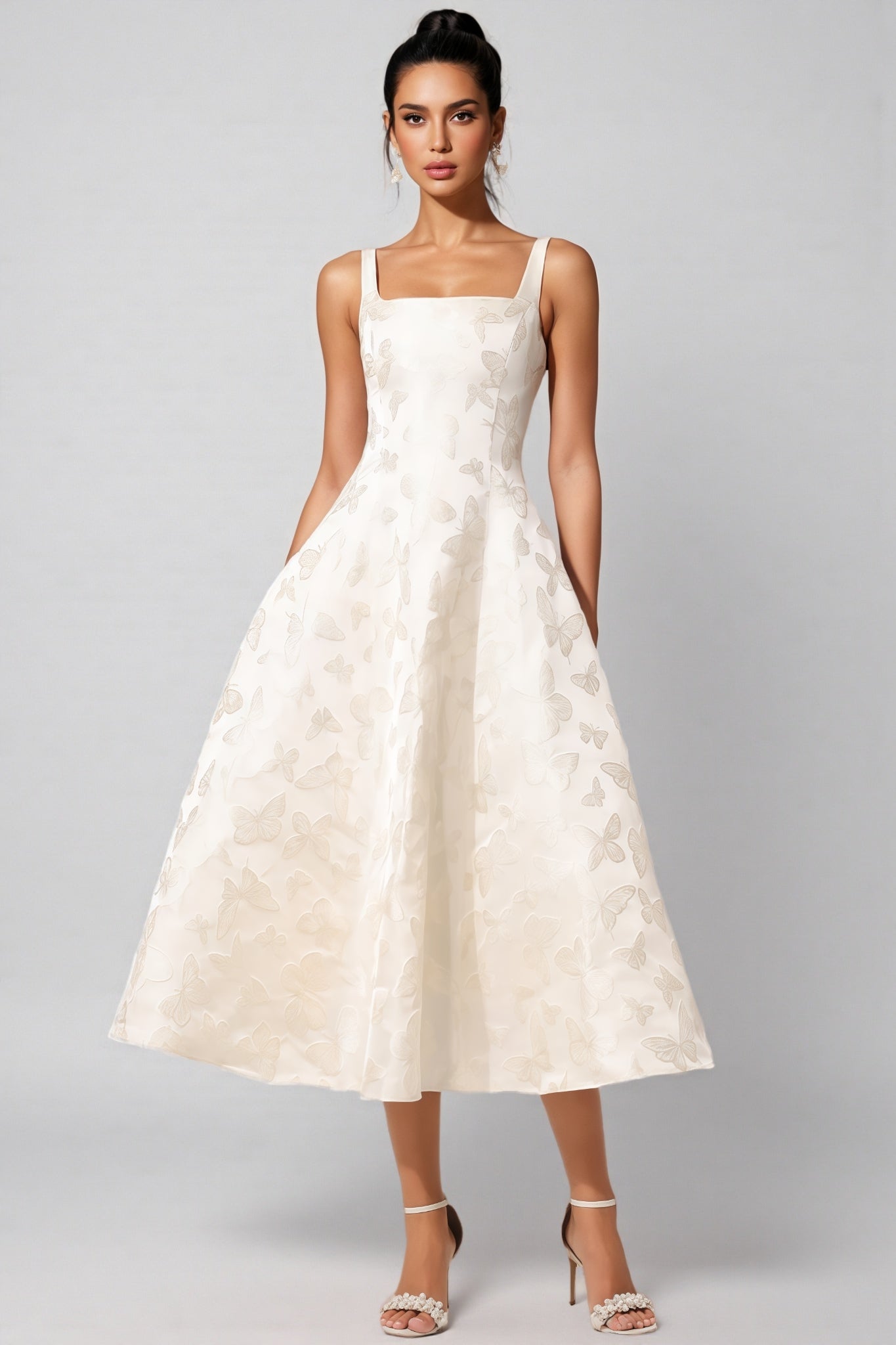 Perrine Halter Jacquard Midi Dress