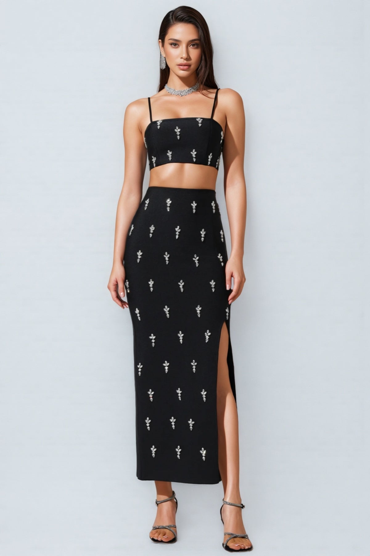 Croft Sleeveless Diamond Bandage Two Piece Set