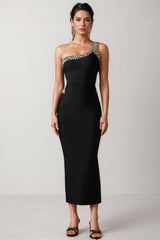 Yasir Sleeveless Diamond Slit Bandage Maxi Dress