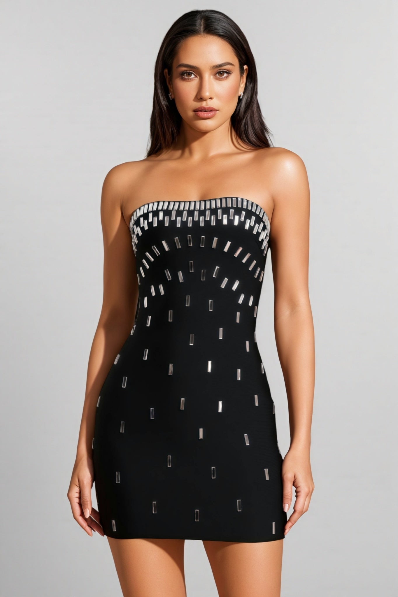 Kalie Sleeveless Diamond Bandage Mini Dress